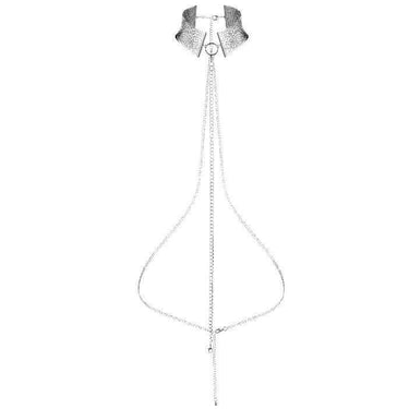 Collare in rete metallica regolabile e cintura bondage elegante e versatile